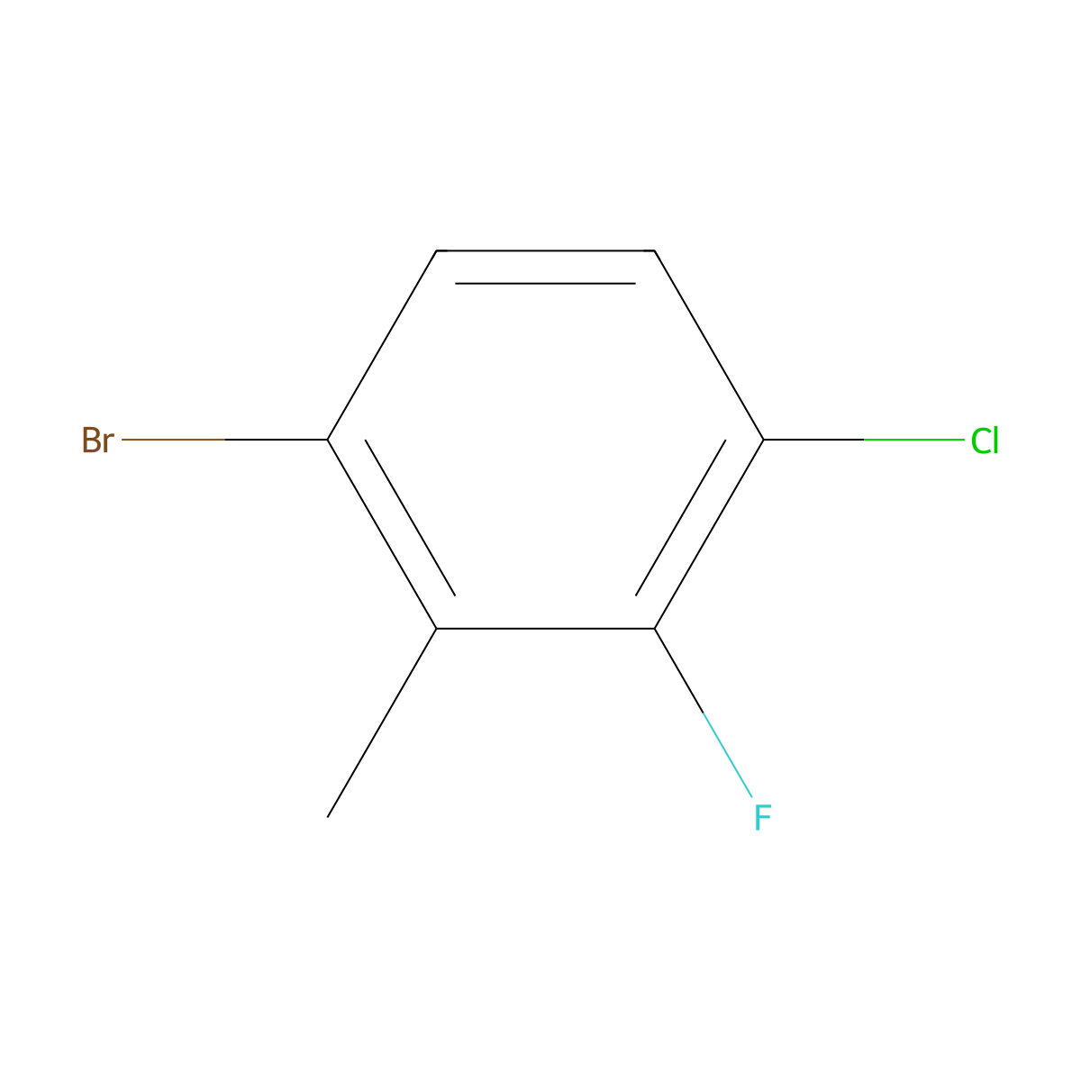 1-Bromo-4-chloro-3-fluoro-2-methylbenzene molecular structure, CAS 1628524-91-3