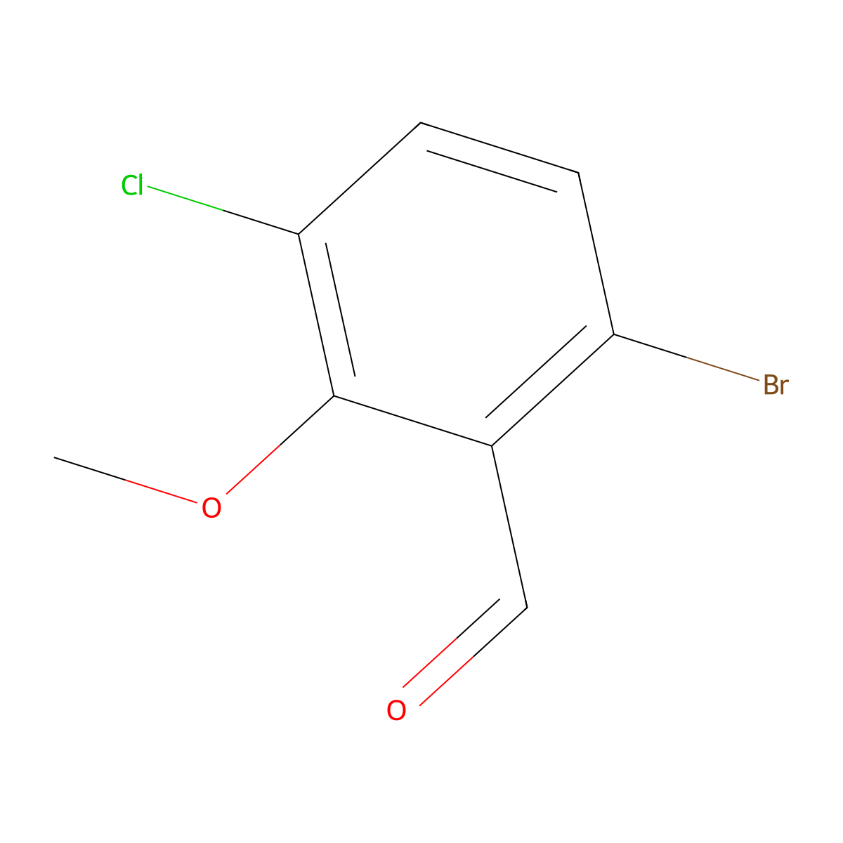 6-Bromo-3-chloro-2-methoxybenzaldehyde molecular structure, CAS 1628525-00-7