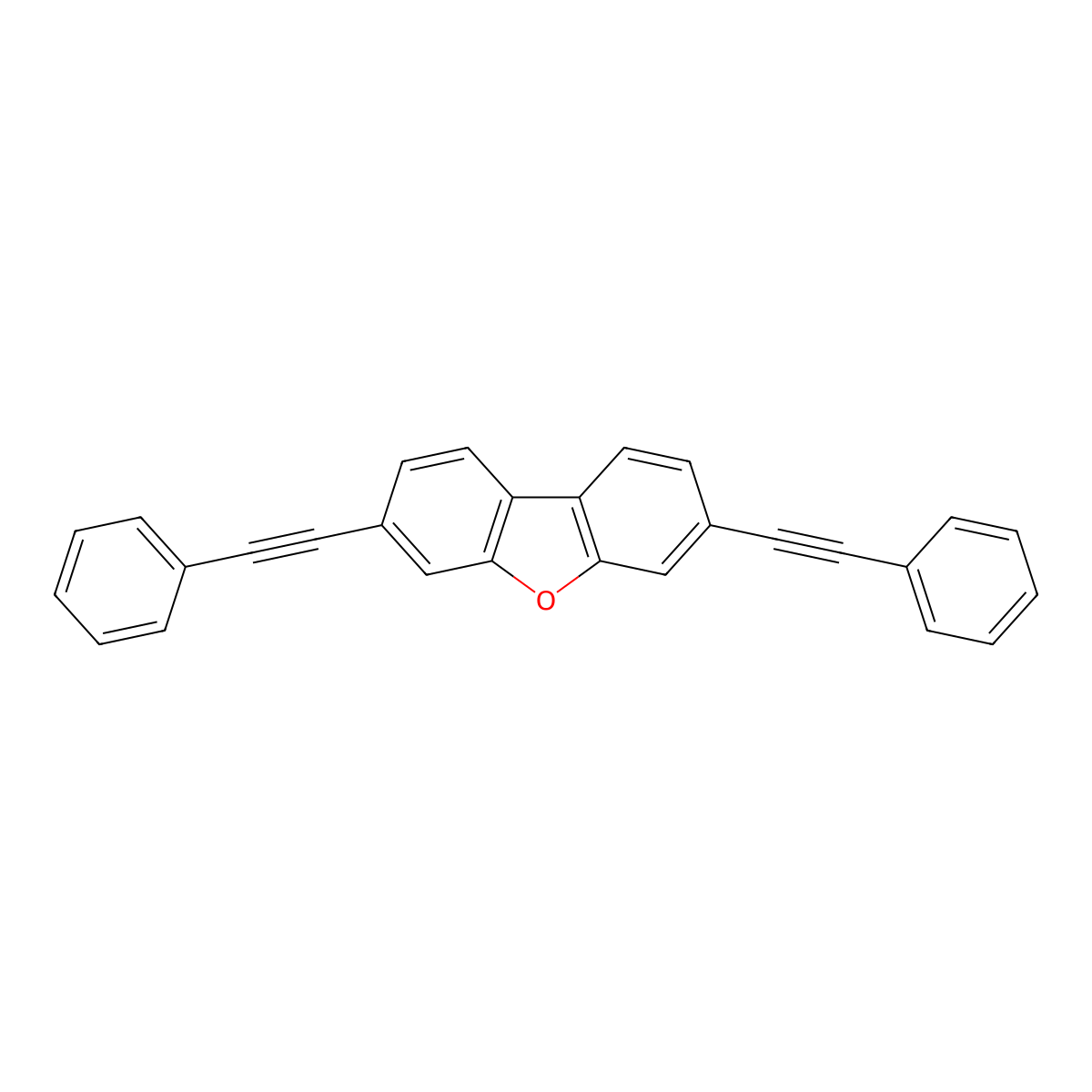 3,7-Bis(phenylethynyl)dibenzo[b,d]furan molecular structure, CAS 162853-61-4