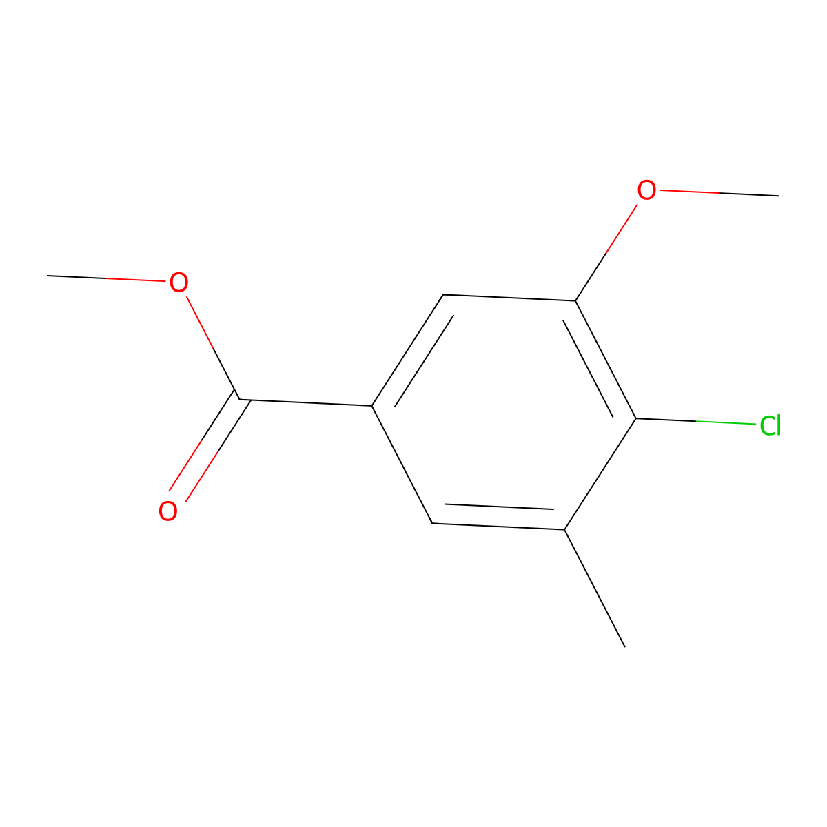 Methyl 4-chloro-3-methoxy-5-methylbenzoate molecular structure, CAS 1628540-00-0