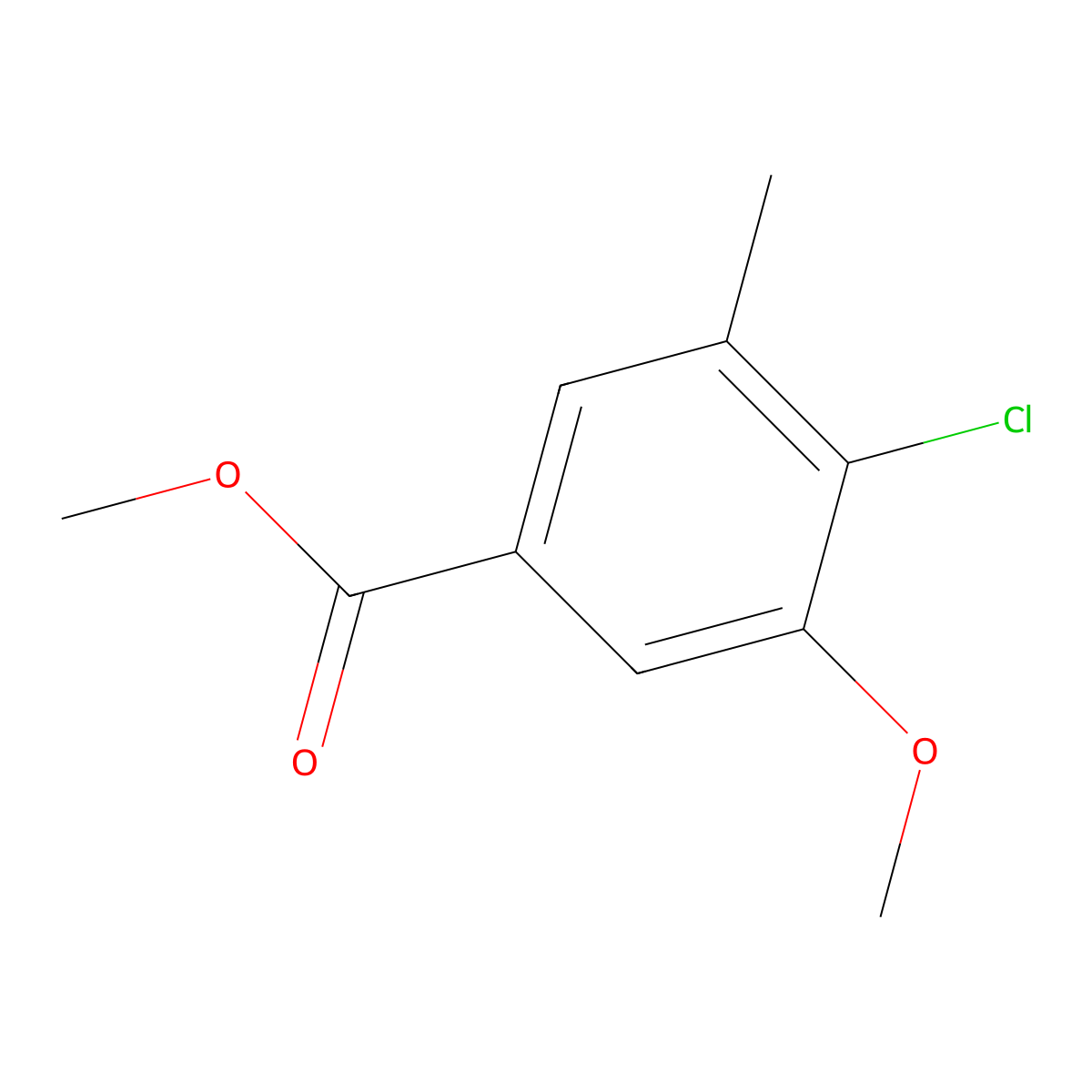 Methyl 4-chloro-3-methoxy-5-methylbenzoate molecular structure, CAS 1628540-00-0