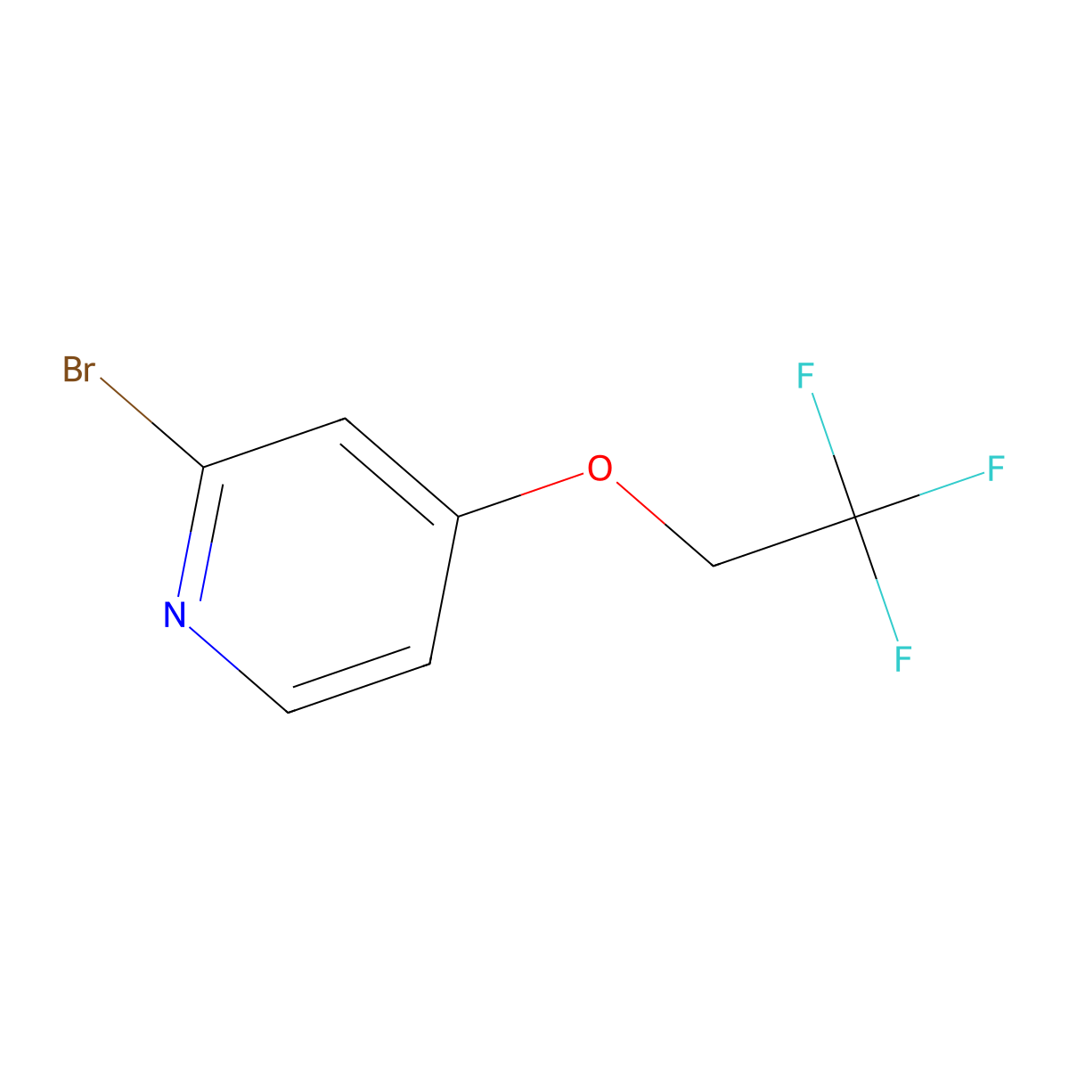 2-Bromo-4-(2,2,2-trifluoroethoxy)pyridine molecular structure, CAS 1628553-37-6