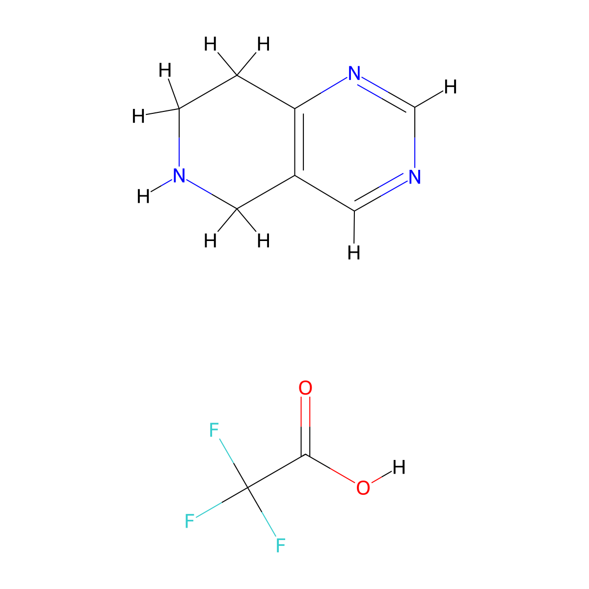 5,6,7,8-Tetrahydropyrido[4,3-d]pyrimidine 2,2,2-trifluoroacetate molecular structure, CAS 1628557-01-6