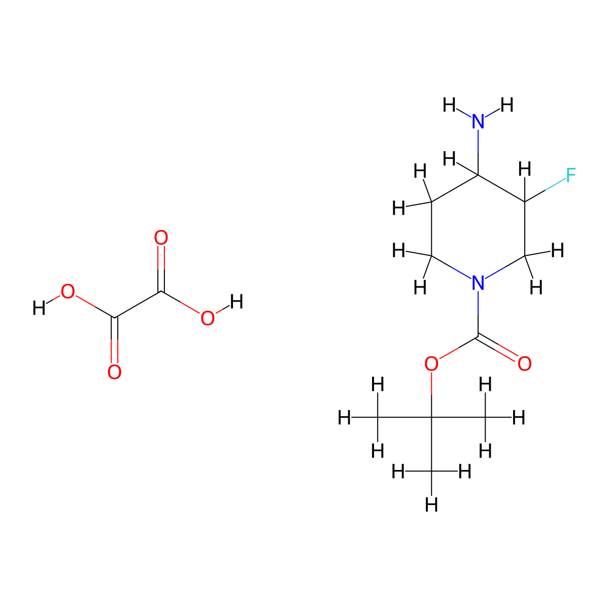 tert-Butyl 4-amino-3-fluoropiperidine-1-carboxylate oxalate molecular structure, CAS 1628557-02-7