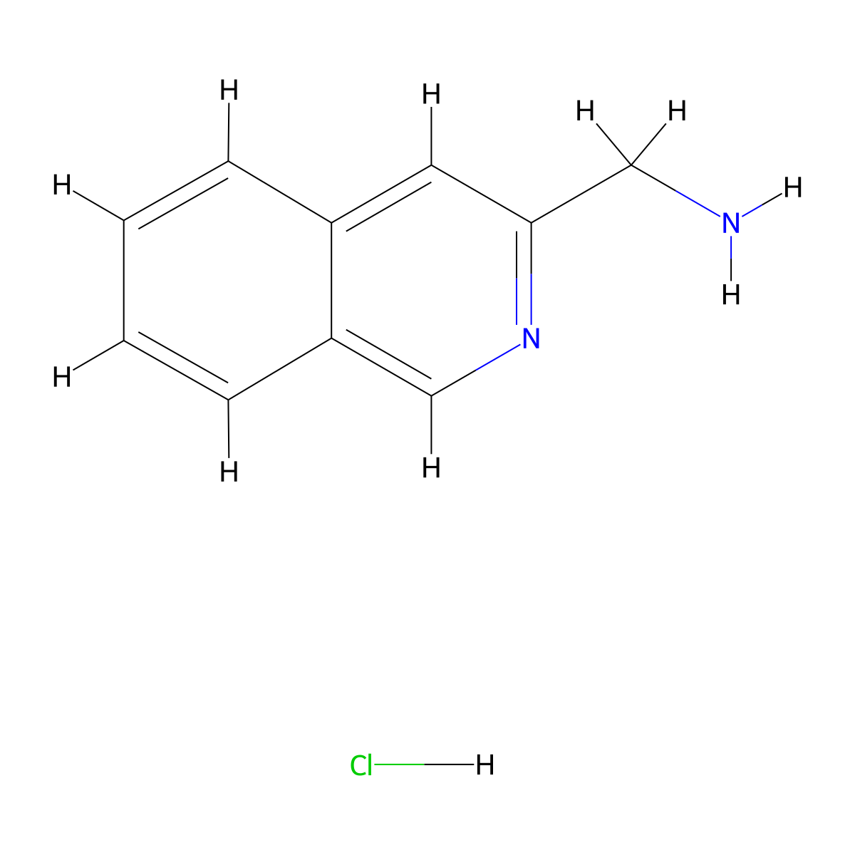 Isoquinolin-3-ylmethanamine hydrochloride molecular structure, CAS 1628557-04-9