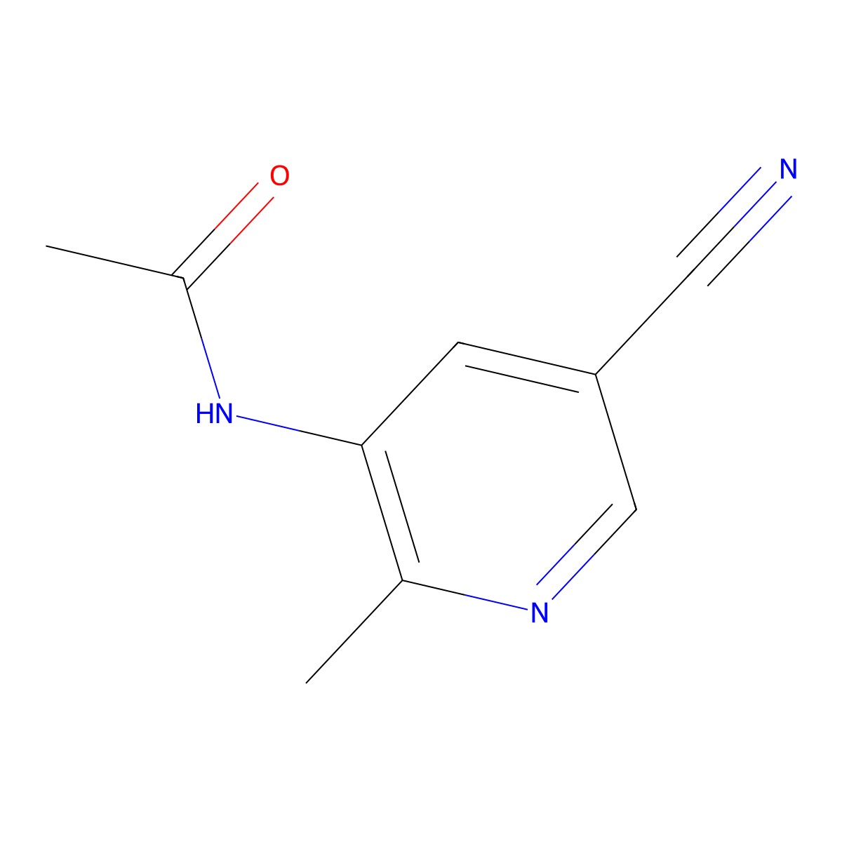 N-(5-Cyano-2-methylpyridin-3-yl)acetamide molecular structure, CAS 1628557-05-0