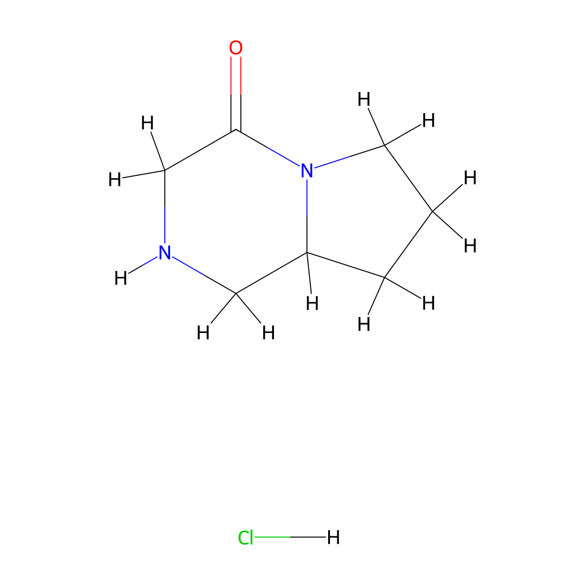 Hexahydropyrrolo[1,2-a]pyrazin-4(1H)-one hydrochloride molecular structure, CAS 1628557-06-1