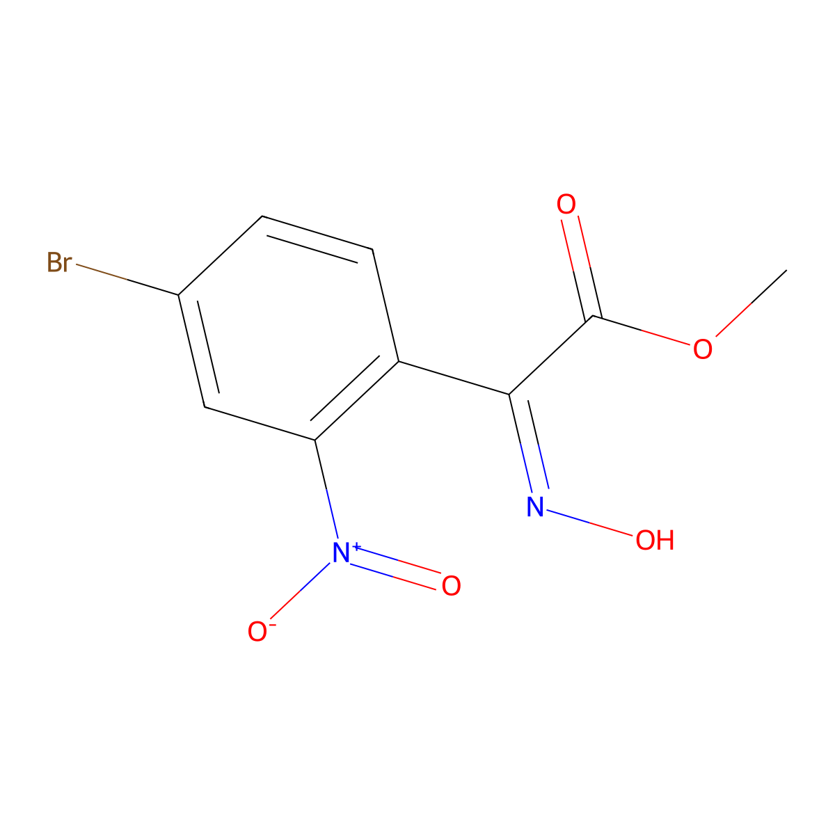 (Z)-Methyl 2-(4-bromo-2-nitrophenyl)-2-(hydroxyimino)acetate molecular structure, CAS 1628563-38-1