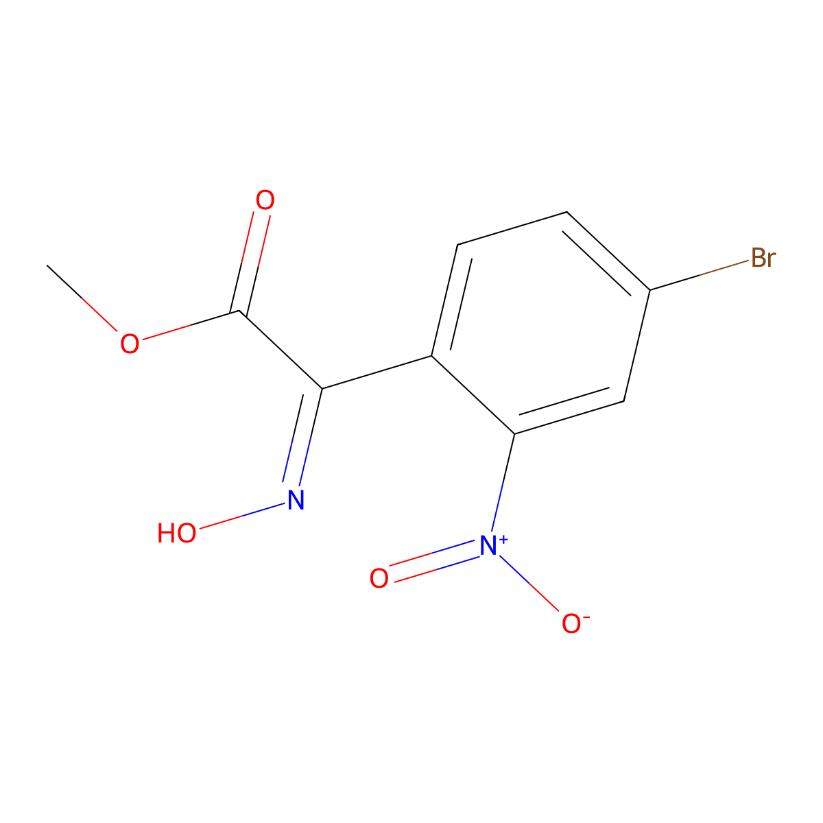 (Z)-Methyl 2-(4-bromo-2-nitrophenyl)-2-(hydroxyimino)acetate molecular structure, CAS 1628563-38-1