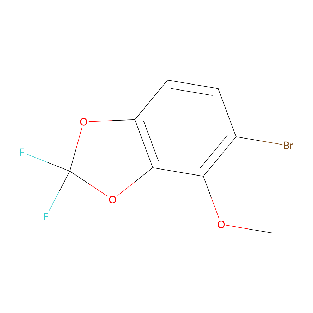 5-Bromo-2,2-difluoro-4-methoxybenzo[d][1,3]dioxole molecular structure, CAS 1628572-58-6