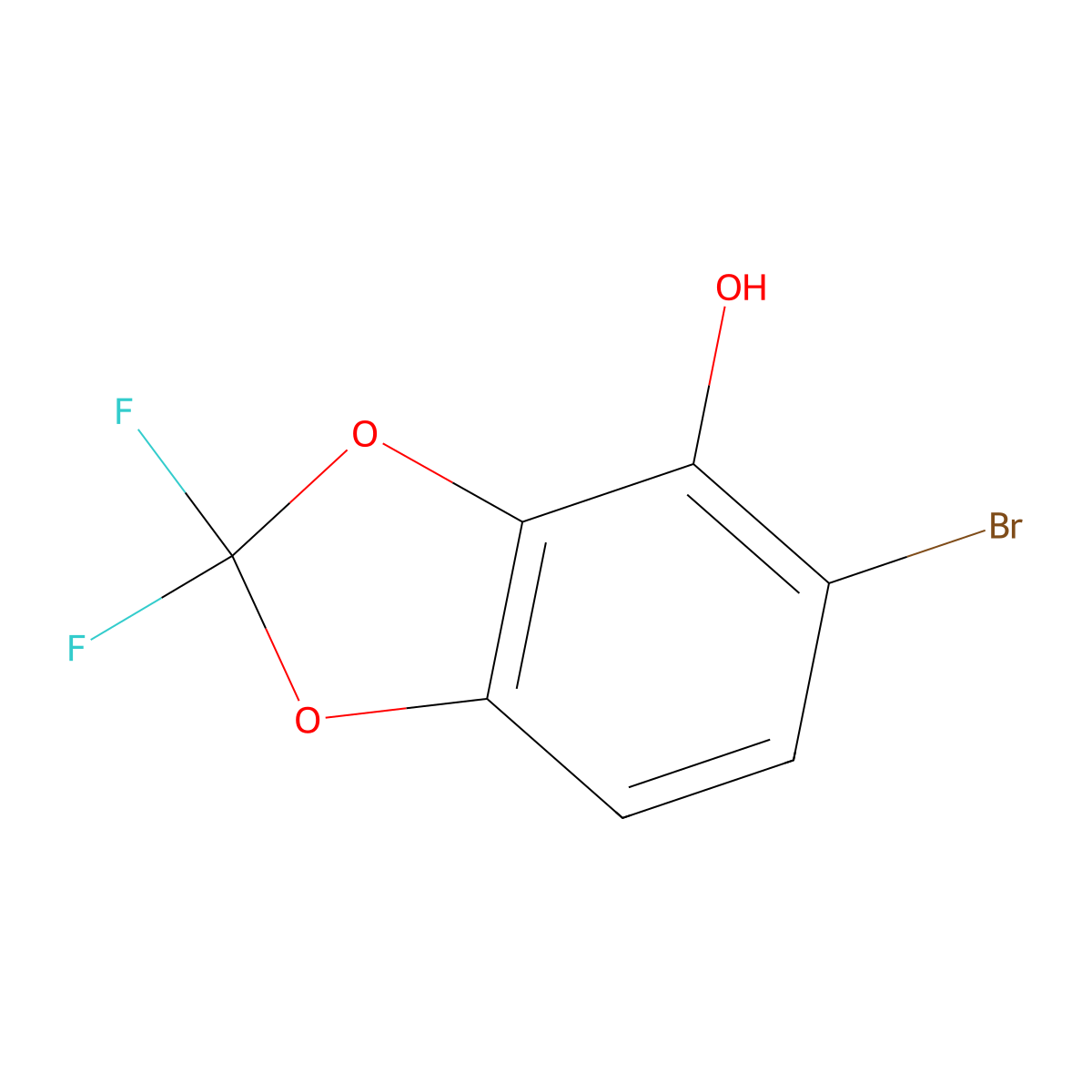 5-Bromo-2,2-difluorobenzo[d][1,3]dioxol-4-ol molecular structure, CAS 1628572-59-7