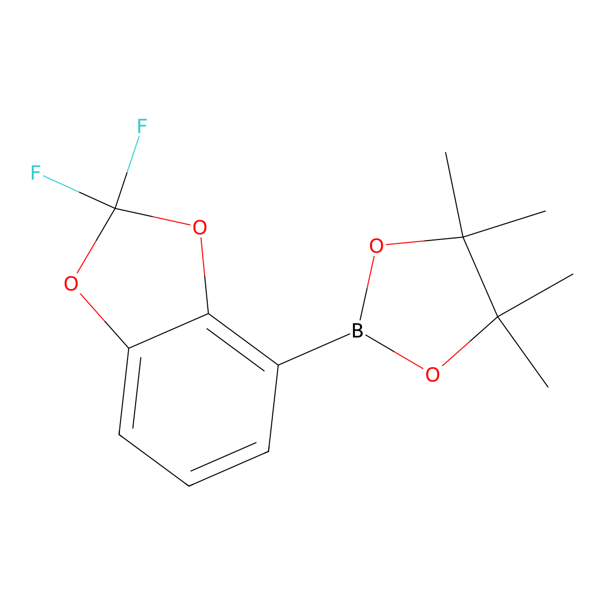 2-(2,2-Difluorobenzo[D][1,3]dioxol-4-YL)-4,4,5,5-tetramethyl-1,3,2-dioxaborolane molecular structure, CAS 1628572-83-7
