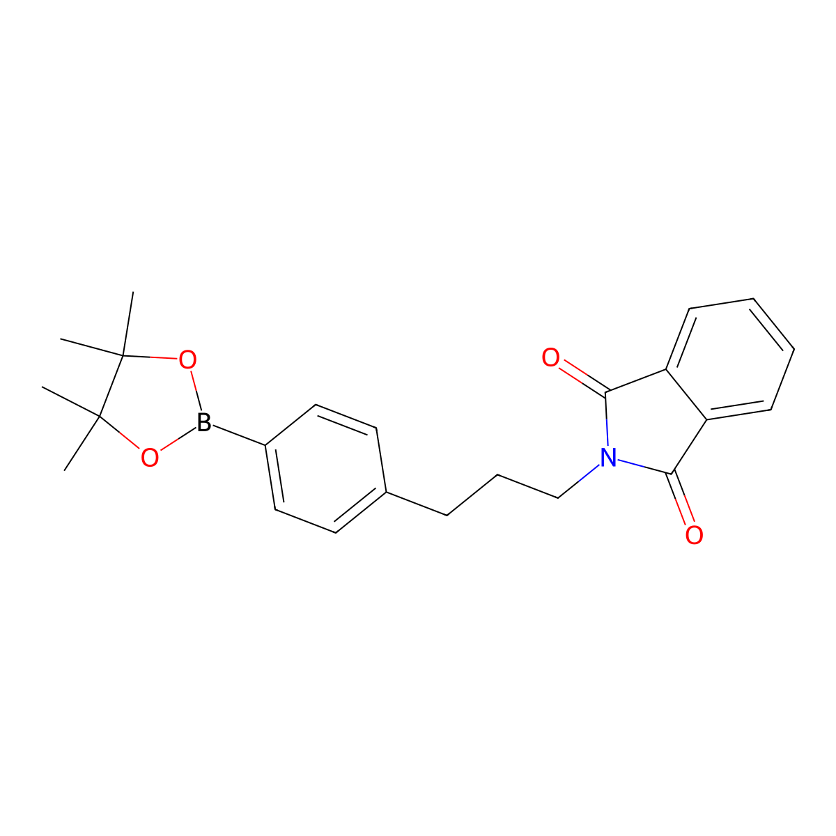 2-(3-(4-(4,4,5,5-Tetramethyl-1,3,2-dioxaborolan-2-yl)phenyl)propyl)isoindoline-1,3-dione molecular structure, CAS 1628595-38-9