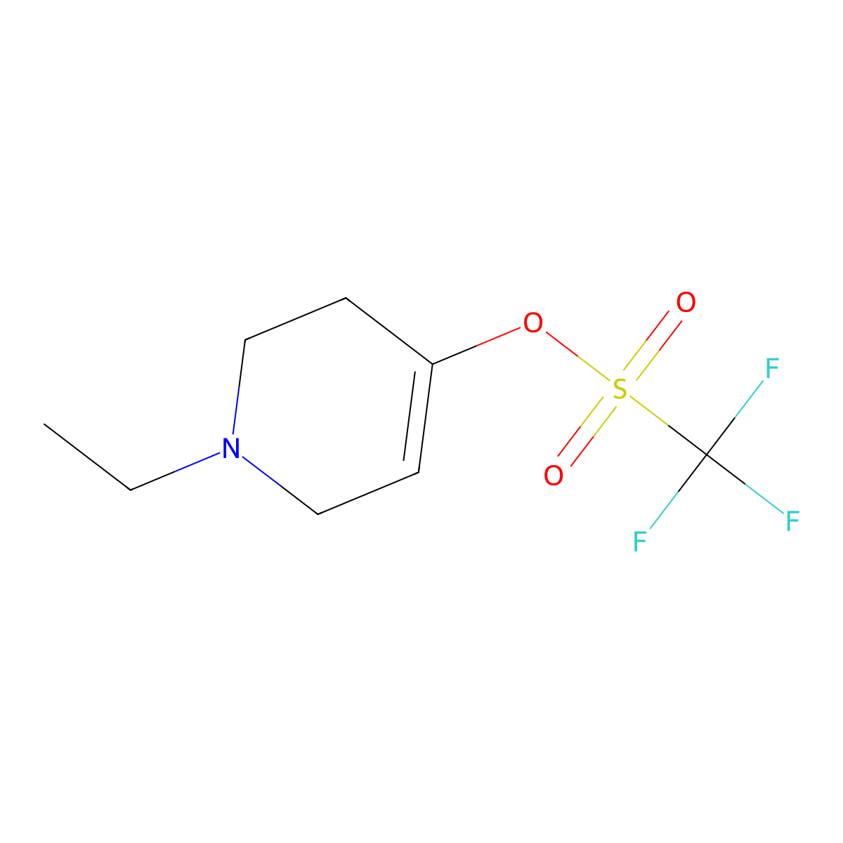 1-Ethyl-1,2,3,6-tetrahydropyridin-4-yl trifluoromethanesulfonate molecular structure, CAS 1628604-71-6