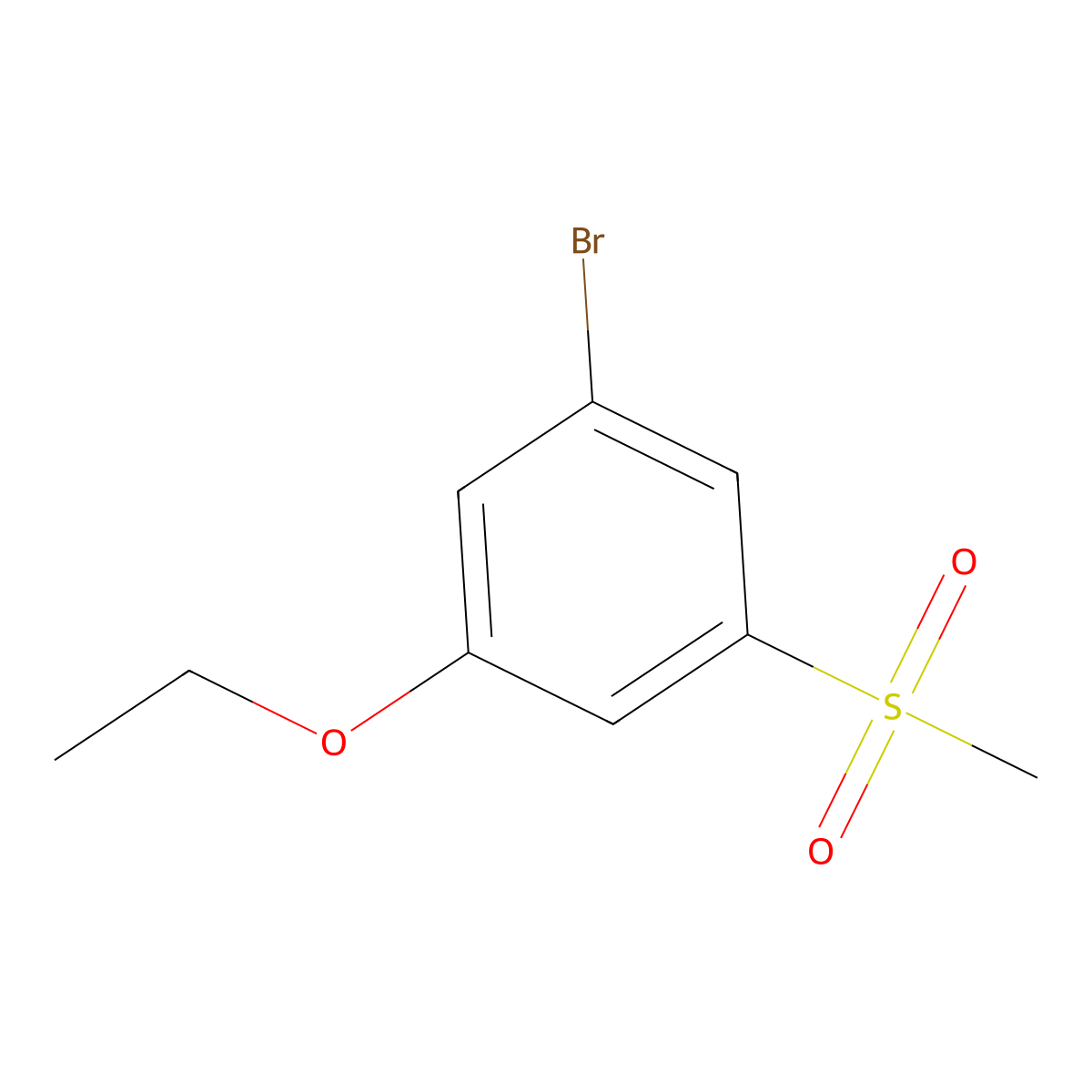 1-Bromo-3-ethoxy-5-(methylsulfonyl)benzene molecular structure, CAS 1628604-79-4