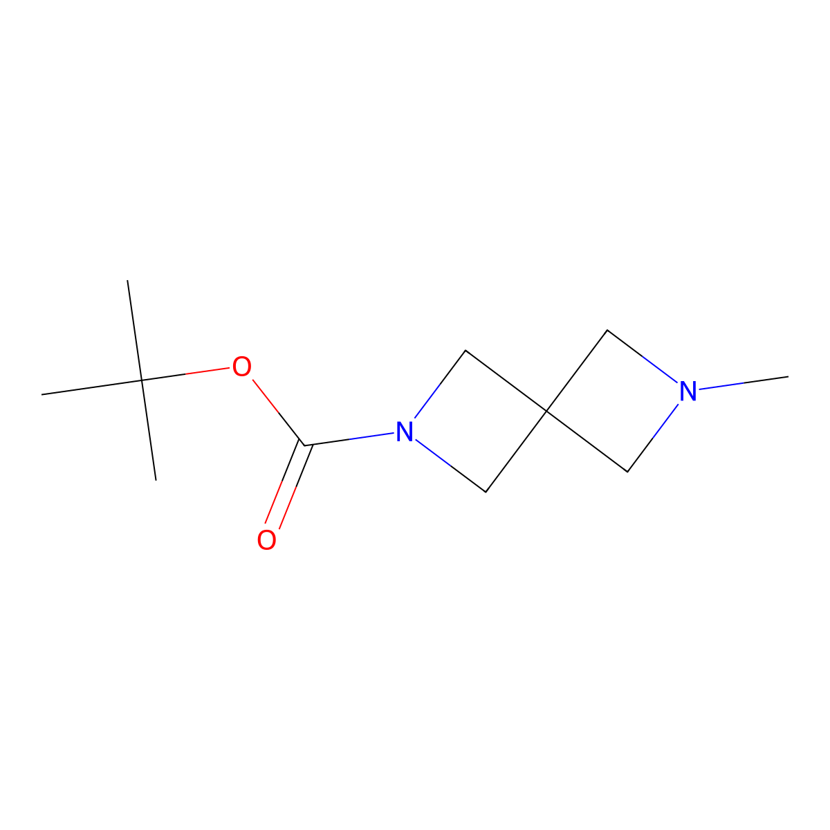 tert-Butyl 6-methyl-2,6-diazaspiro[3.3]heptane-2-carboxylate molecular structure, CAS 1628604-98-7