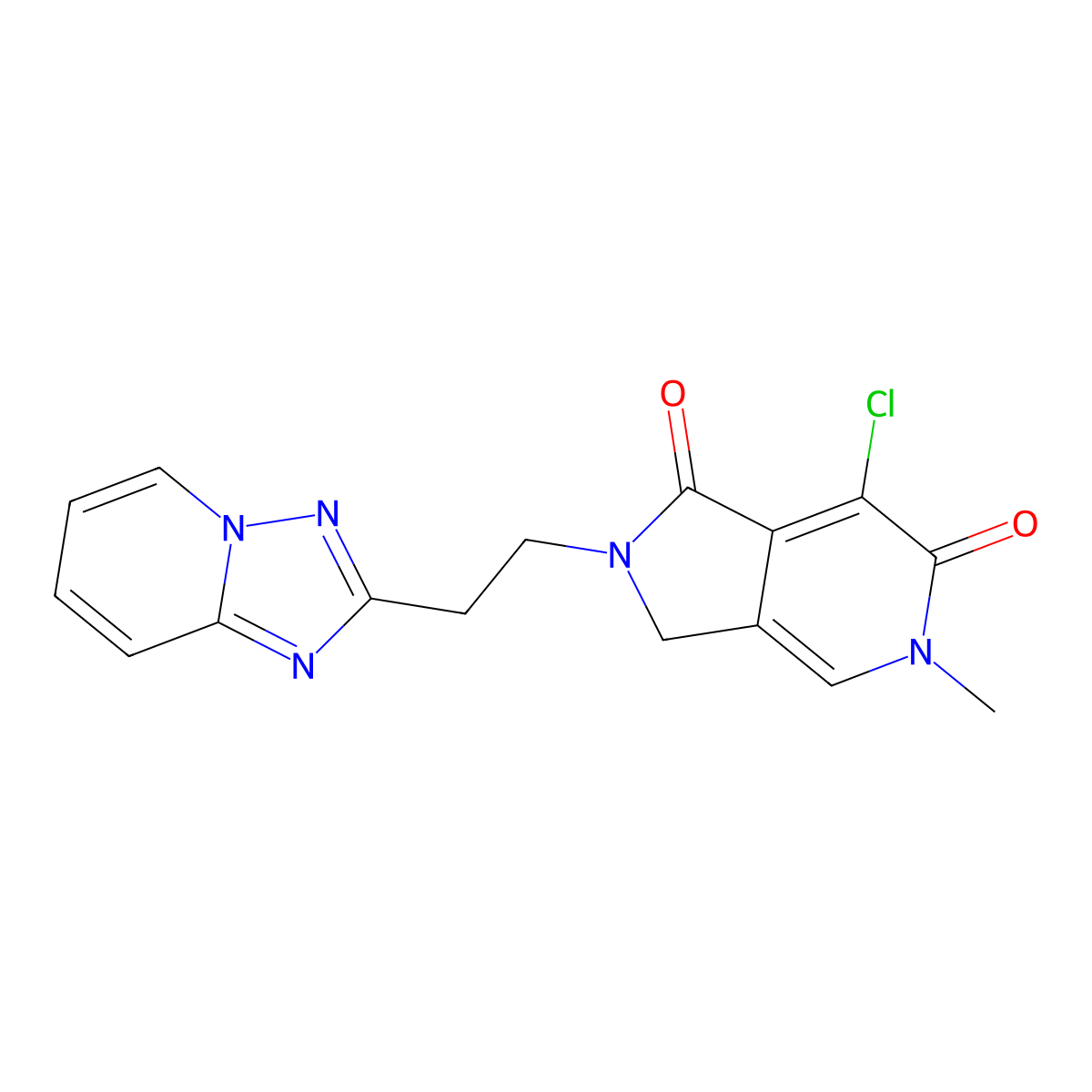 2-(2-([1,2,4]Triazolo[1,5-A]pyridin-2-YL)ethyl)-7-chloro-5-methyl-2,3-dihydro-1H-pyrrolo[3,4-C]pyridine-1,6(5H)-dione molecular structure, CAS 1628618-35-8