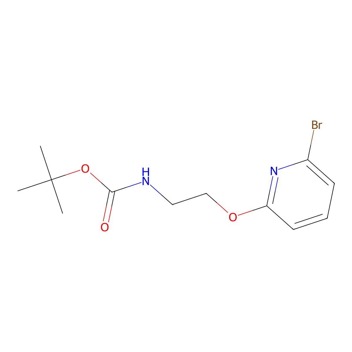 [2-(6-Bromo-pyridin-2-yloxy)-ethyl]-carbamic acid tert-butyl ester molecular structure, CAS 1628627-32-6