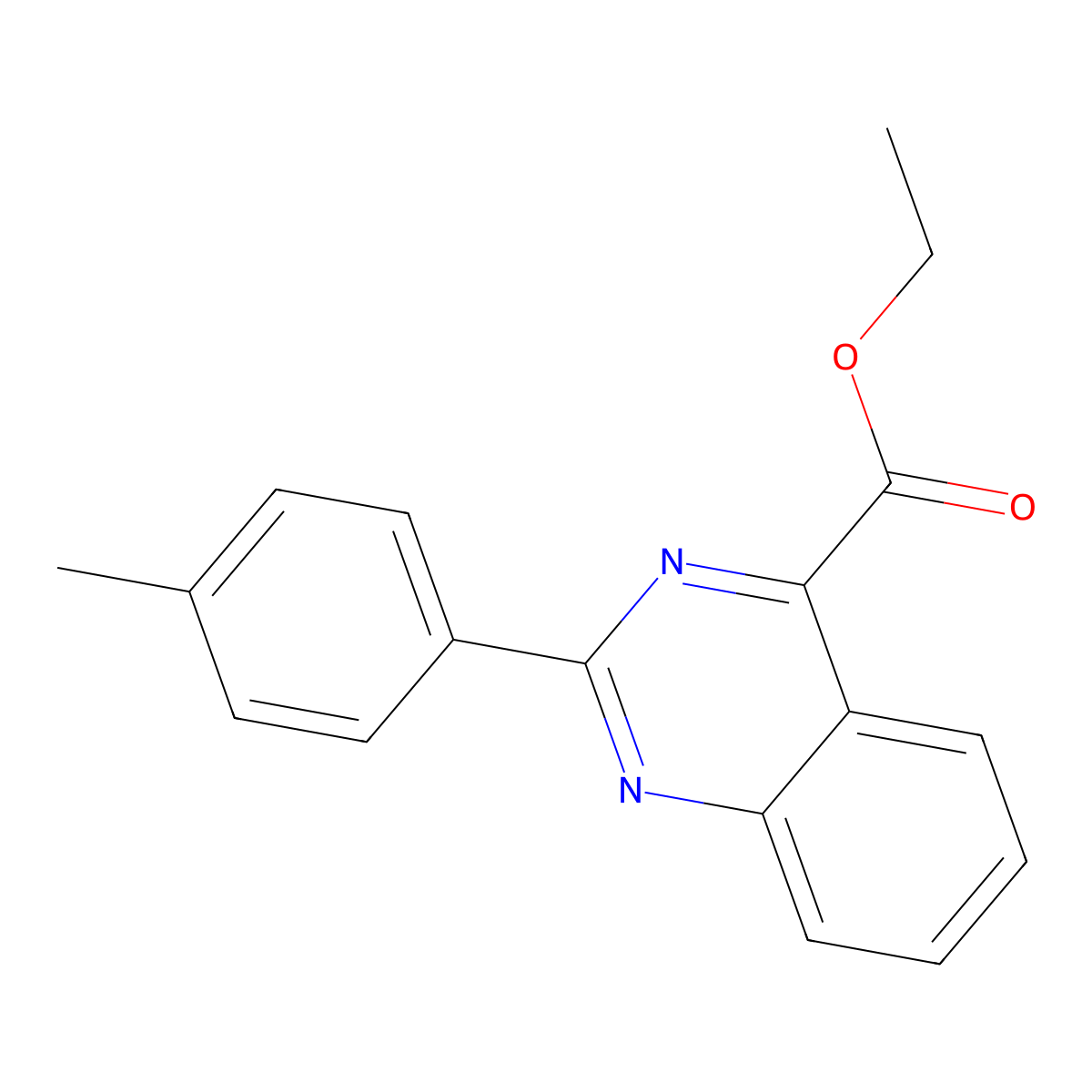 Ethyl 2-(p-tolyl)quinazoline-4-carboxylate molecular structure, CAS 1628638-39-0