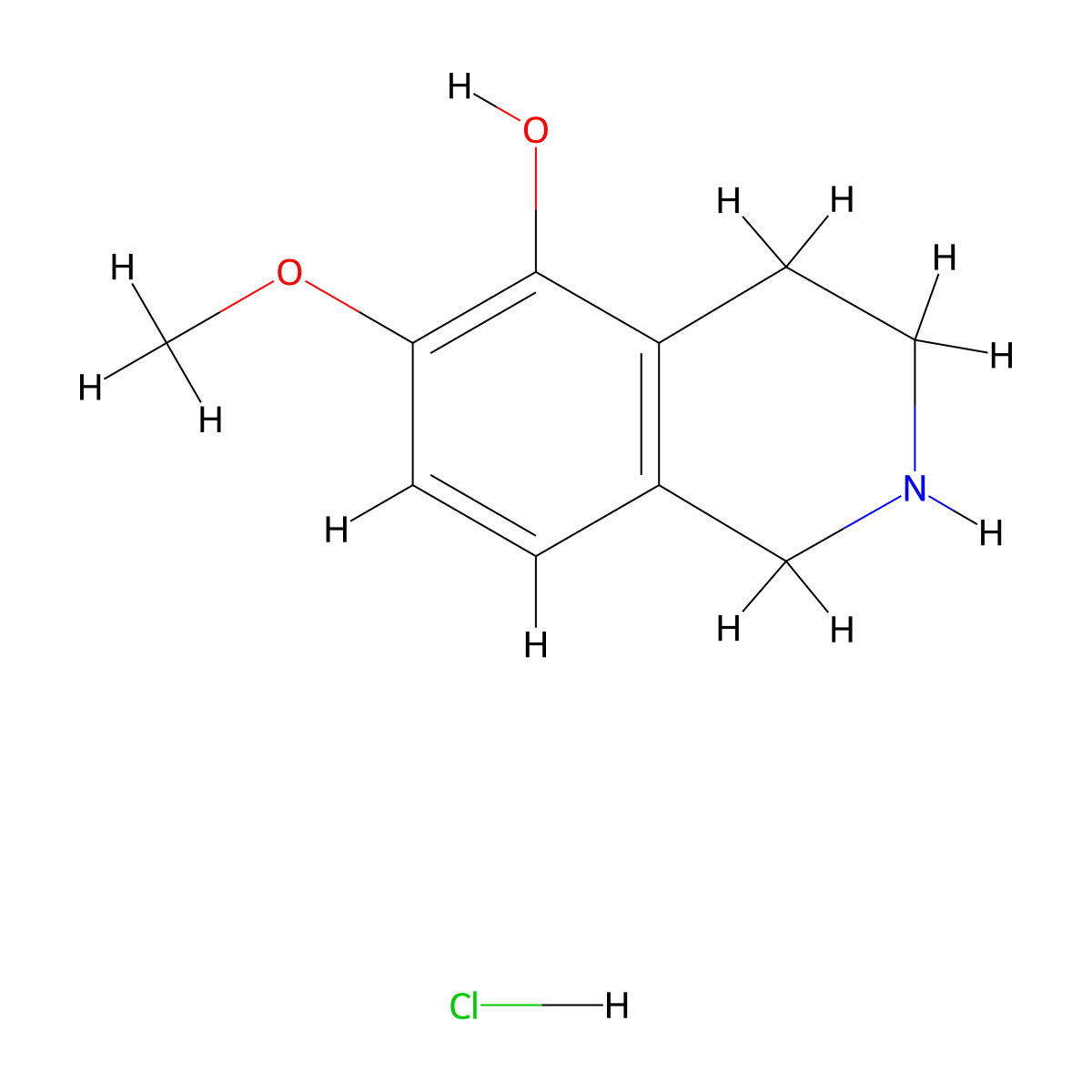6-Methoxy-1,2,3,4-tetrahydroisoquinolin-5-ol hydrochloride molecular structure, CAS 1628638-77-6
