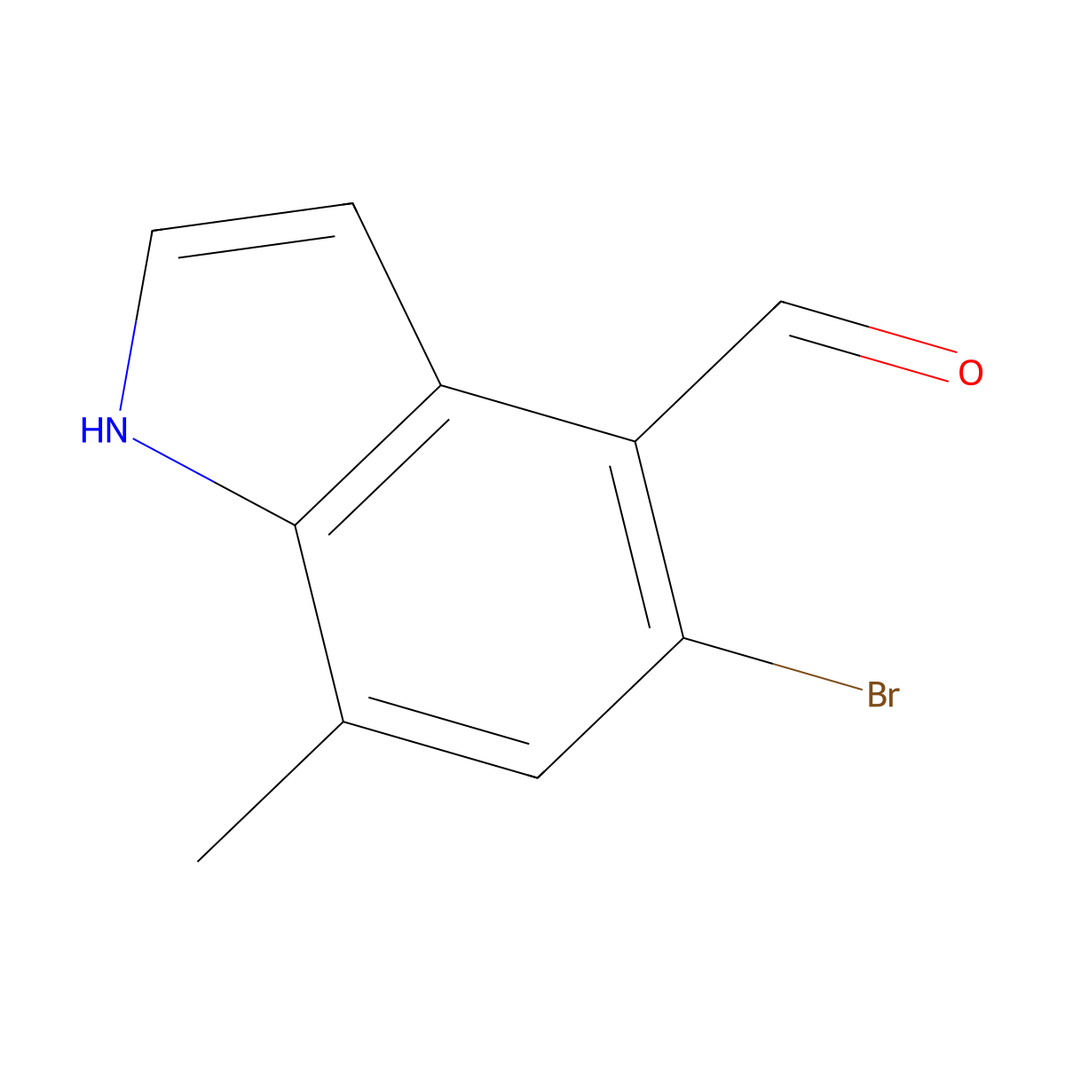 5-Bromo-7-methyl-1H-indole-4-carbaldehyde molecular structure, CAS 1628640-25-4