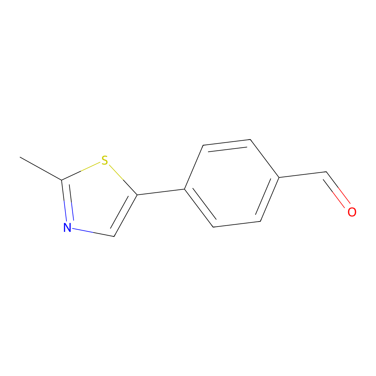 4-(2-Methyl-1,3-thiazol-5-yl)benzaldehyde molecular structure, CAS 1628674-22-5