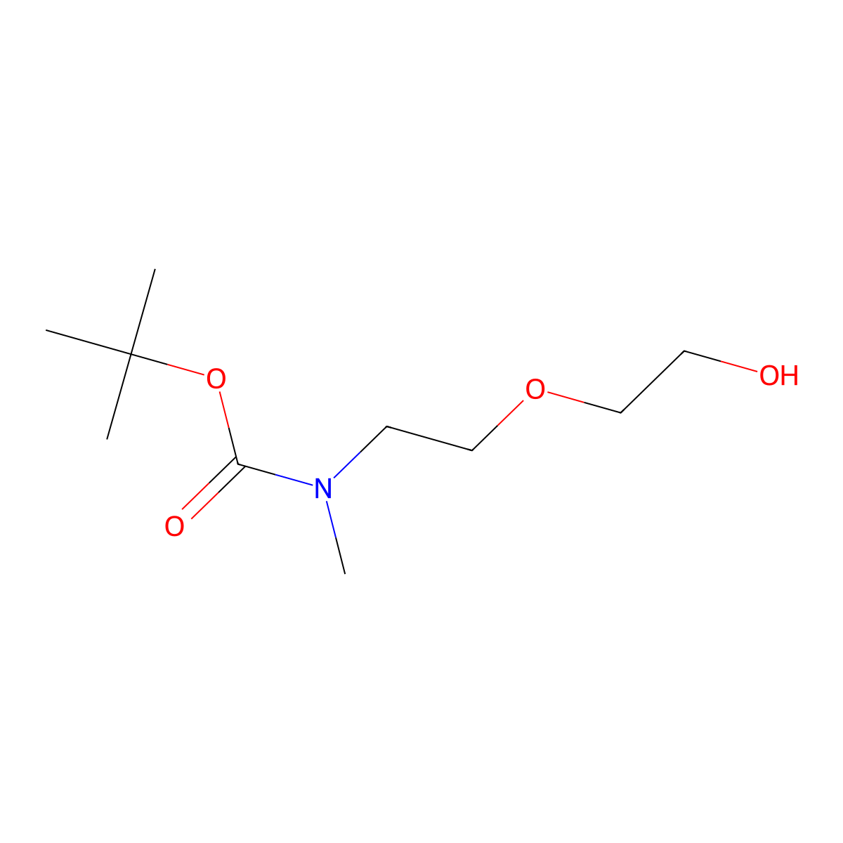 tert-Butyl (2-(2-hydroxyethoxy)ethyl)(methyl)carbamate molecular structure, CAS 1628679-52-6