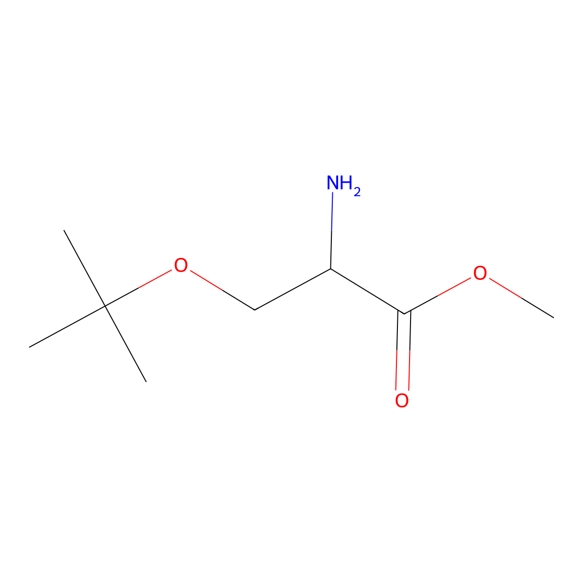 Methyl 2-amino-3-(tert-butoxy)propanoate molecular structure, CAS 1628681-57-1