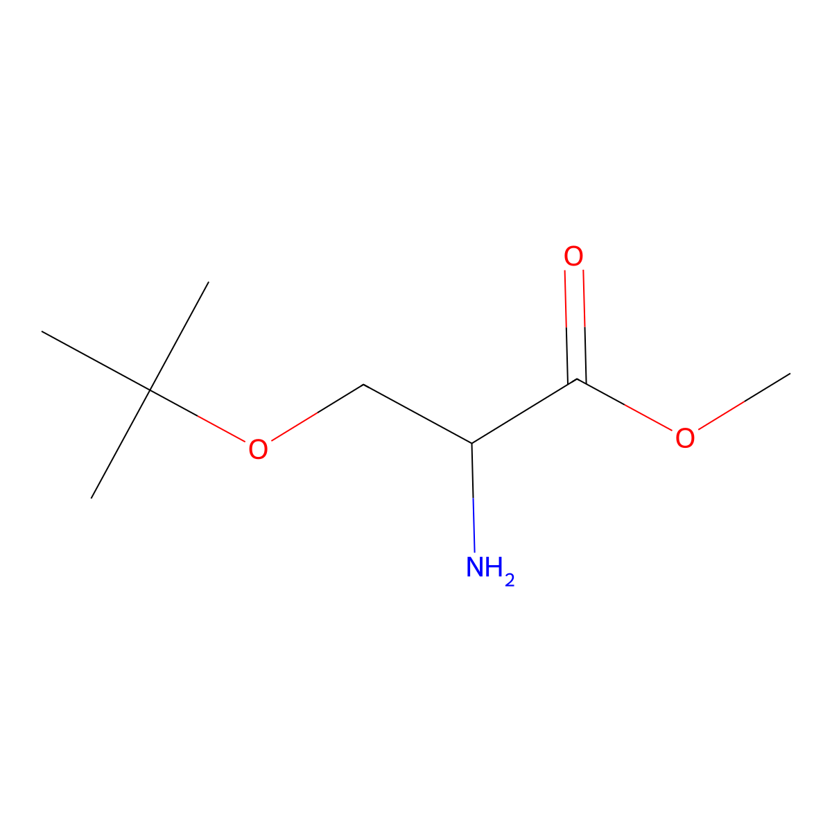 Methyl 2-amino-3-(tert-butoxy)propanoate molecular structure, CAS 1628681-57-1