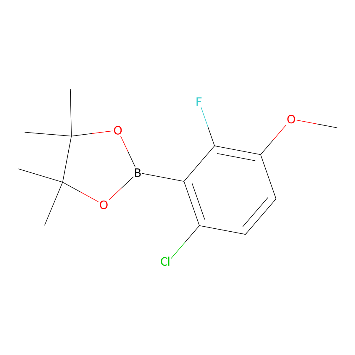 6-Chloro-2-fluoro-3-methoxyphenylboronic acid pinacol ester molecular structure, CAS 1628684-12-7