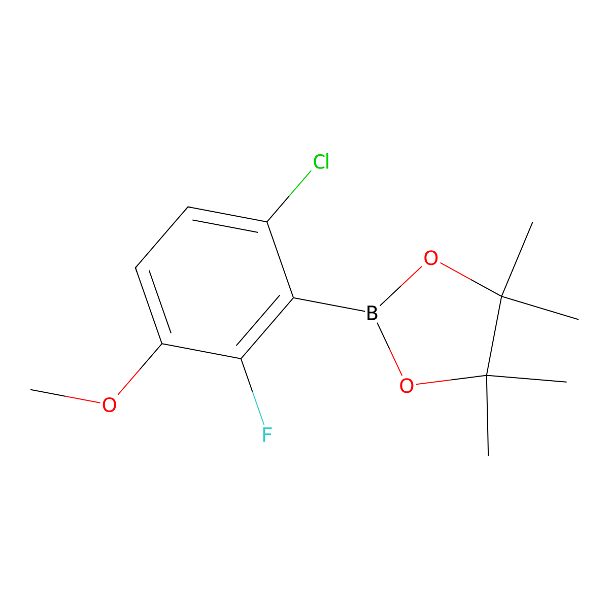 6-Chloro-2-fluoro-3-methoxyphenylboronic acid pinacol ester molecular structure, CAS 1628684-12-7