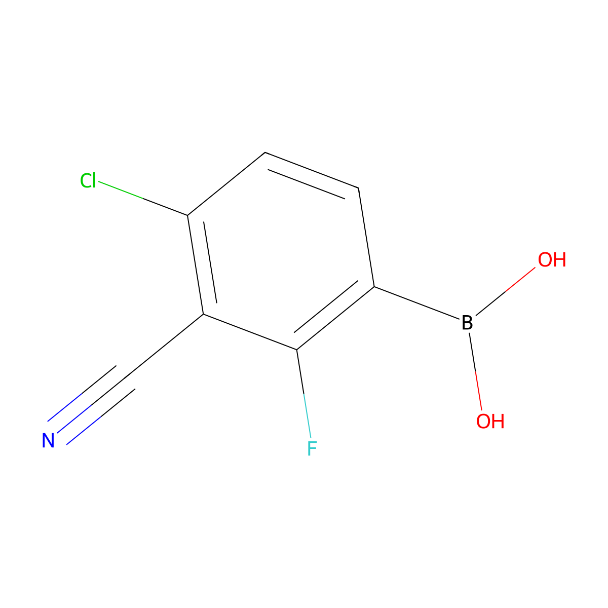 (4-Chloro-3-cyano-2-fluorophenyl)boronic acid molecular structure, CAS 1628684-13-8