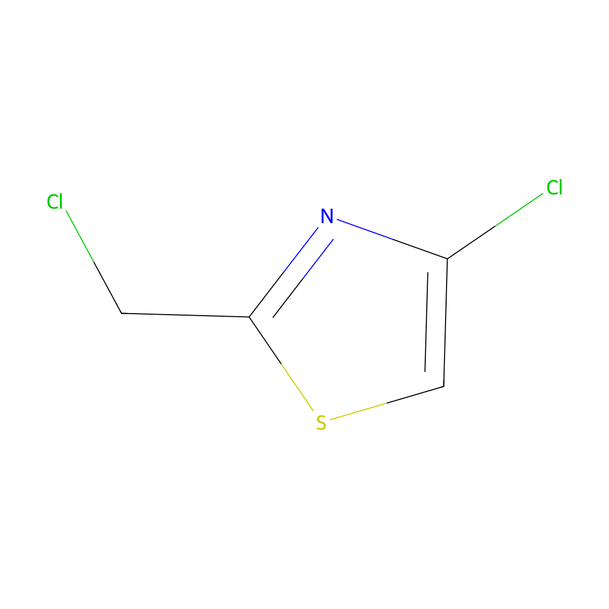 4-Chloro-2-(chloromethyl)-1,3-thiazole molecular structure, CAS 1628689-35-9