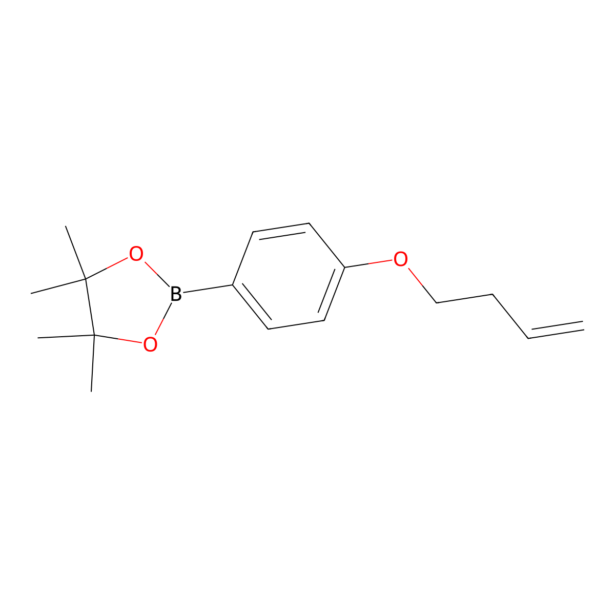 2-[4-(But-3-en-1-yloxy)phenyl]-4,4,5,5-tetramethyl-1,3,2-dioxaborolane molecular structure, CAS 1628698-07-6
