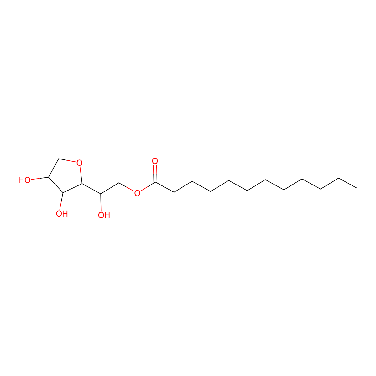 [2-(3,4-Dihydroxyoxolan-2-yl)-2-hydroxyethyl] dodecanoate molecular structure, CAS 16287-68-6