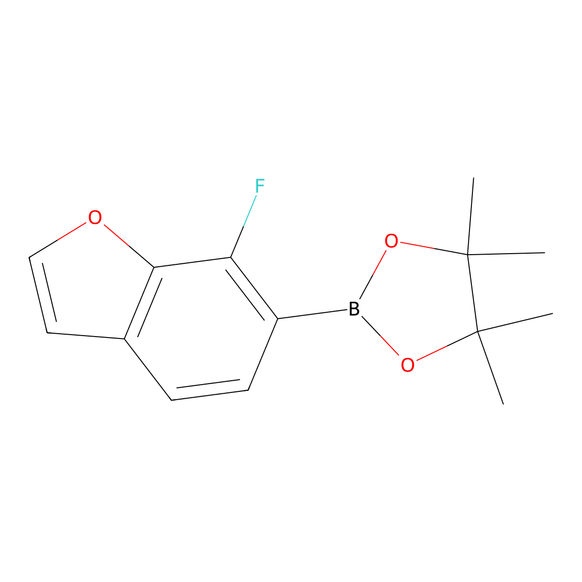 7-Fluoro-6-(4,4,5,5-tetramethyl-1,3,2-dioxaborolan-2-yl)benzofuran molecular structure, CAS 1628703-42-3