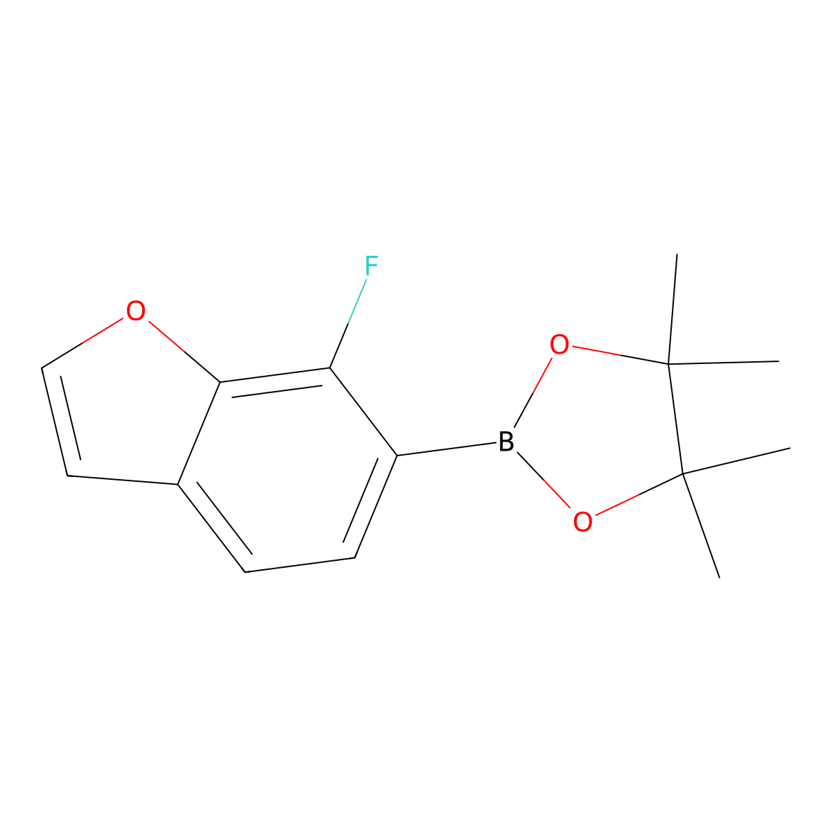 7-Fluoro-6-(4,4,5,5-tetramethyl-1,3,2-dioxaborolan-2-yl)benzofuran molecular structure, CAS 1628703-42-3
