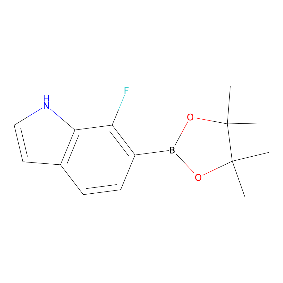 7-fluoro-6-(4,4,5,5-tetramethyl-1,3,2-dioxaborolan-2-yl)-1H-indole molecular structure, CAS 1628703-49-0