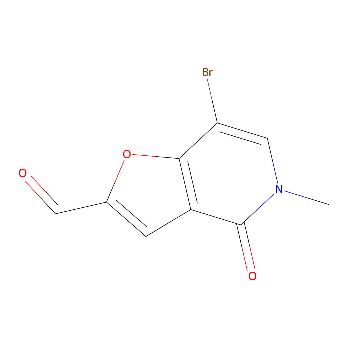 7-Bromo-5-methyl-4-oxo-4,5-dihydrofuro[3,2-c]pyridine-2-carbaldehyde molecular structure, CAS 1628707-02-7