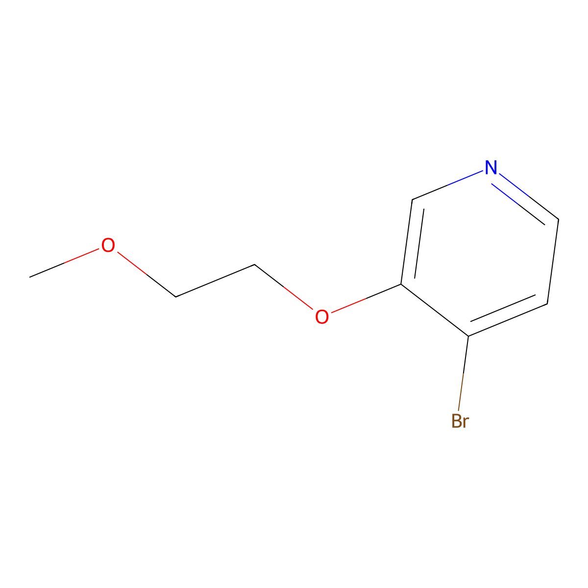 4-Bromo-3-(2-methoxyethoxy)pyridine molecular structure, CAS 1628707-46-9