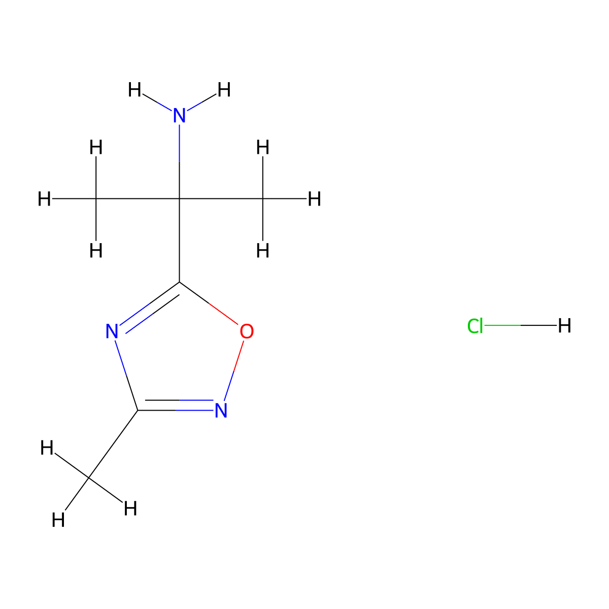 2-(3-Methyl-1,2,4-oxadiazol-5-yl)propan-2-amine hydrochloride molecular structure, CAS 1628721-47-0