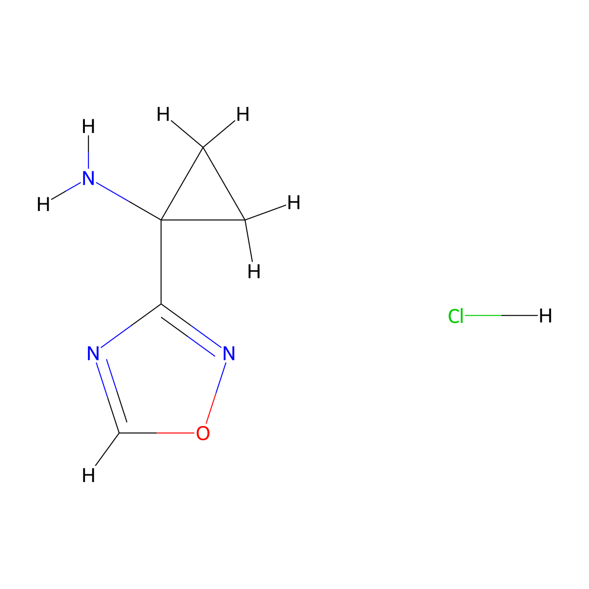 1-(1,2,4-Oxadiazol-3-yl)cyclopropan-1-amine hydrochloride molecular structure, CAS 1628721-52-7