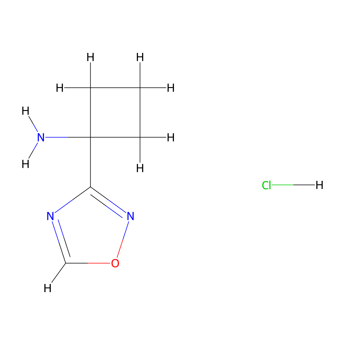 1-(1,2,4-Oxadiazol-3-yl)cyclobutan-1-amine hydrochloride molecular structure, CAS 1628721-58-3