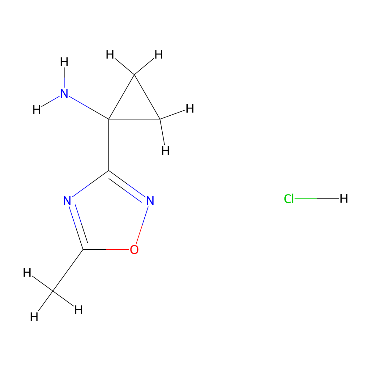 1-(5-Methyl-1,2,4-oxadiazol-3-yl)cyclopropan-1-amine hydrochloride molecular structure, CAS 1628721-59-4