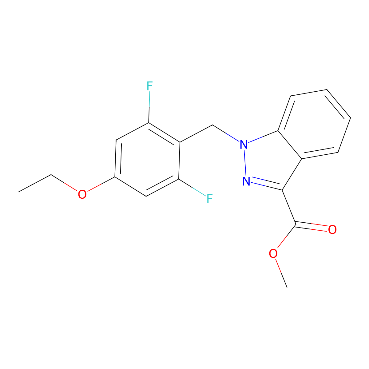 Methyl 1-(4-ethoxy-2,6-difluorobenzyl)-1H-indazole-3-carboxylate molecular structure, CAS 1628723-71-6