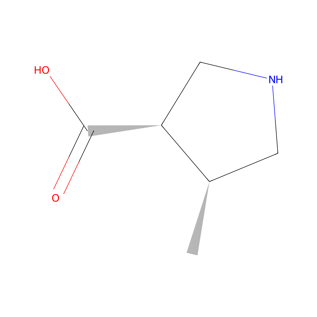 cis-4-Methylpyrrolidine-3-carboxylic acid molecular structure, CAS 1628734-75-7