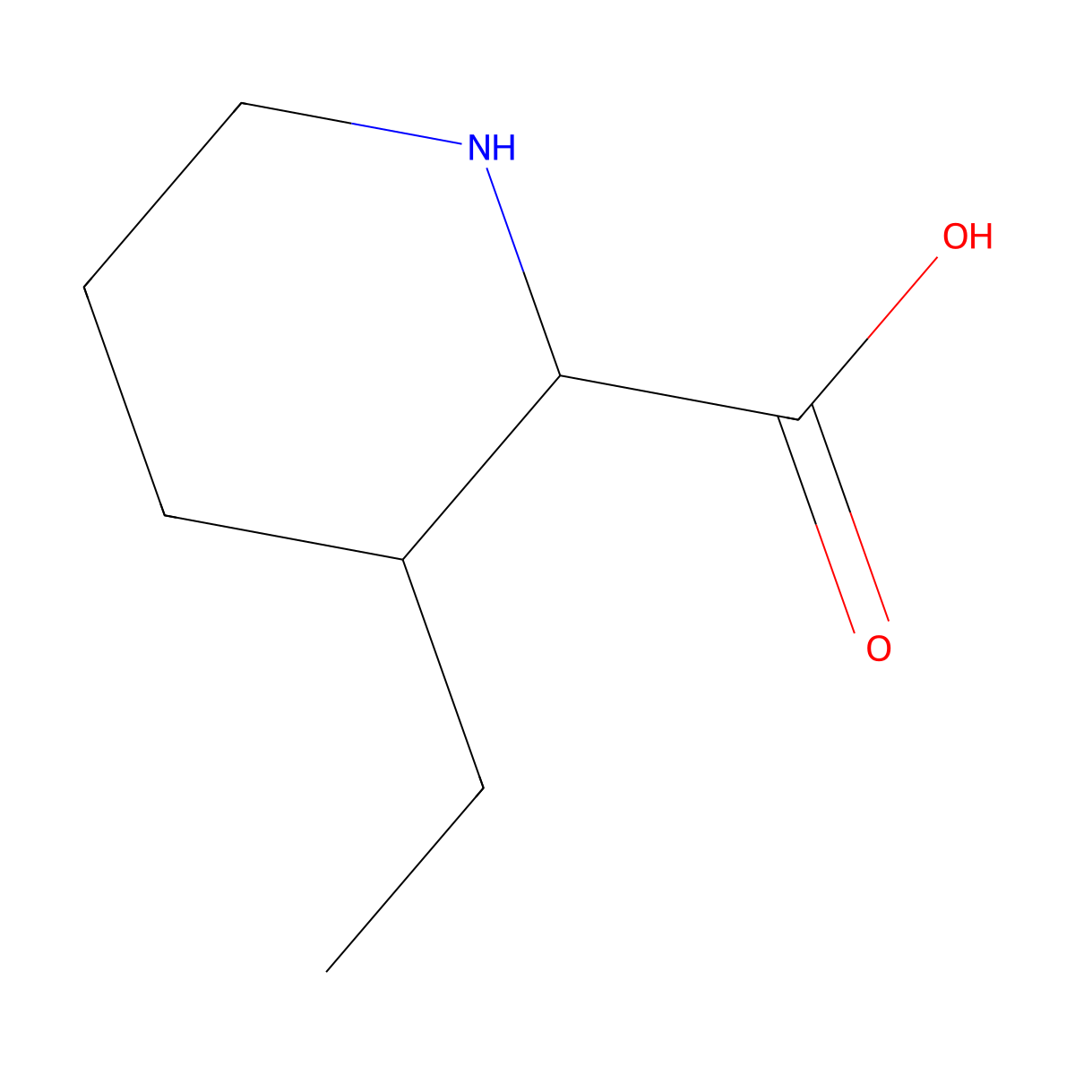 (2S,3R)-3-ethylpiperidine-2-carboxylic acid molecular structure, CAS 1628734-94-0