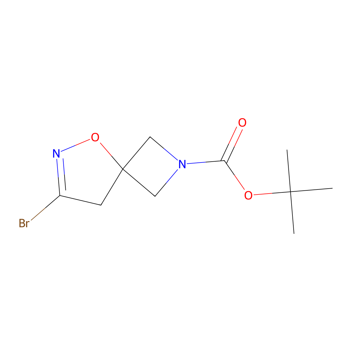 tert-Butyl 7-bromo-5-oxa-2,6-diazaspiro[3.4]oct-6-ene-2-carboxylate molecular structure, CAS 1628744-69-3