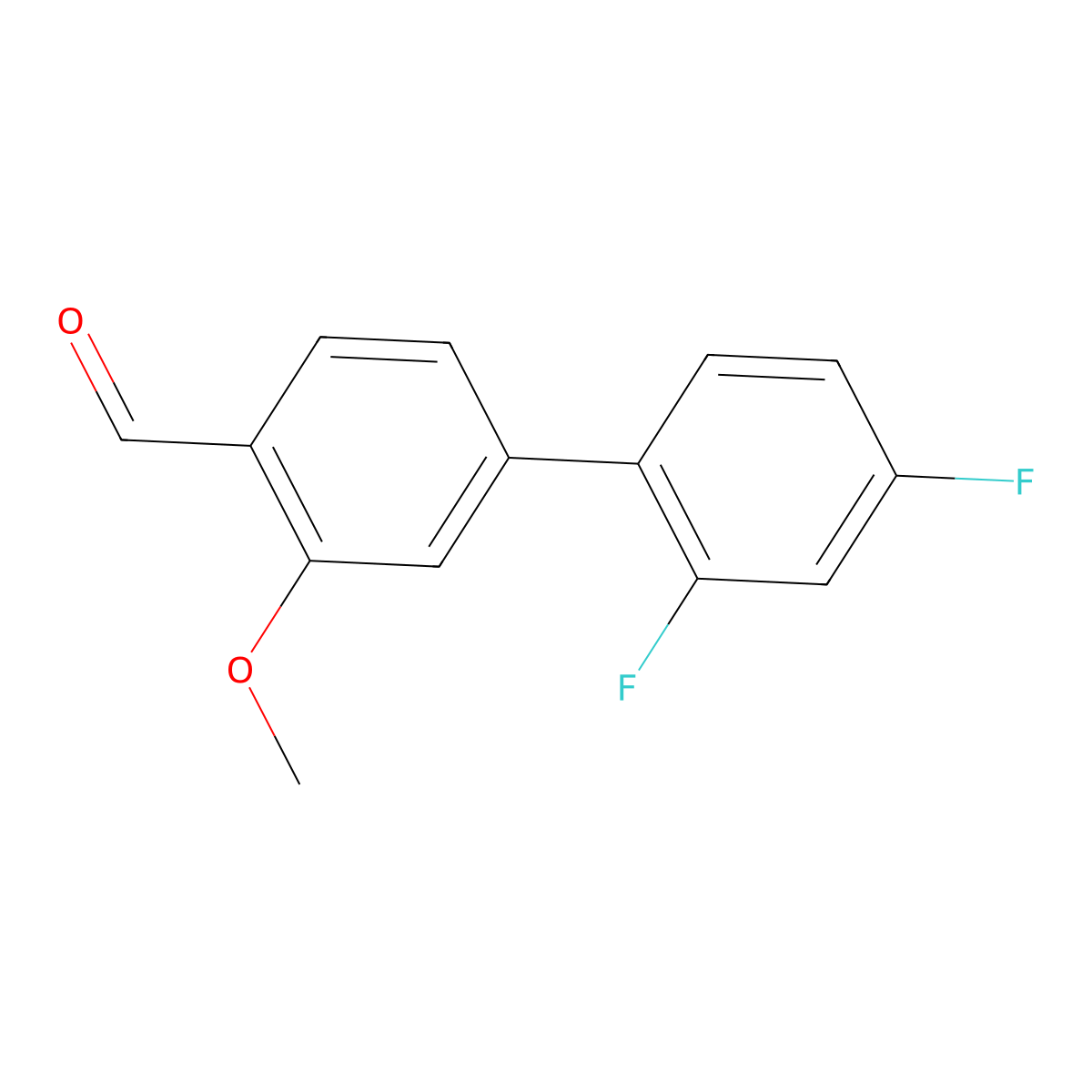 2',4'-Difluoro-3-methoxy-[1,1'-biphenyl]-4-carbaldehyde molecular structure, CAS 1628749-31-4