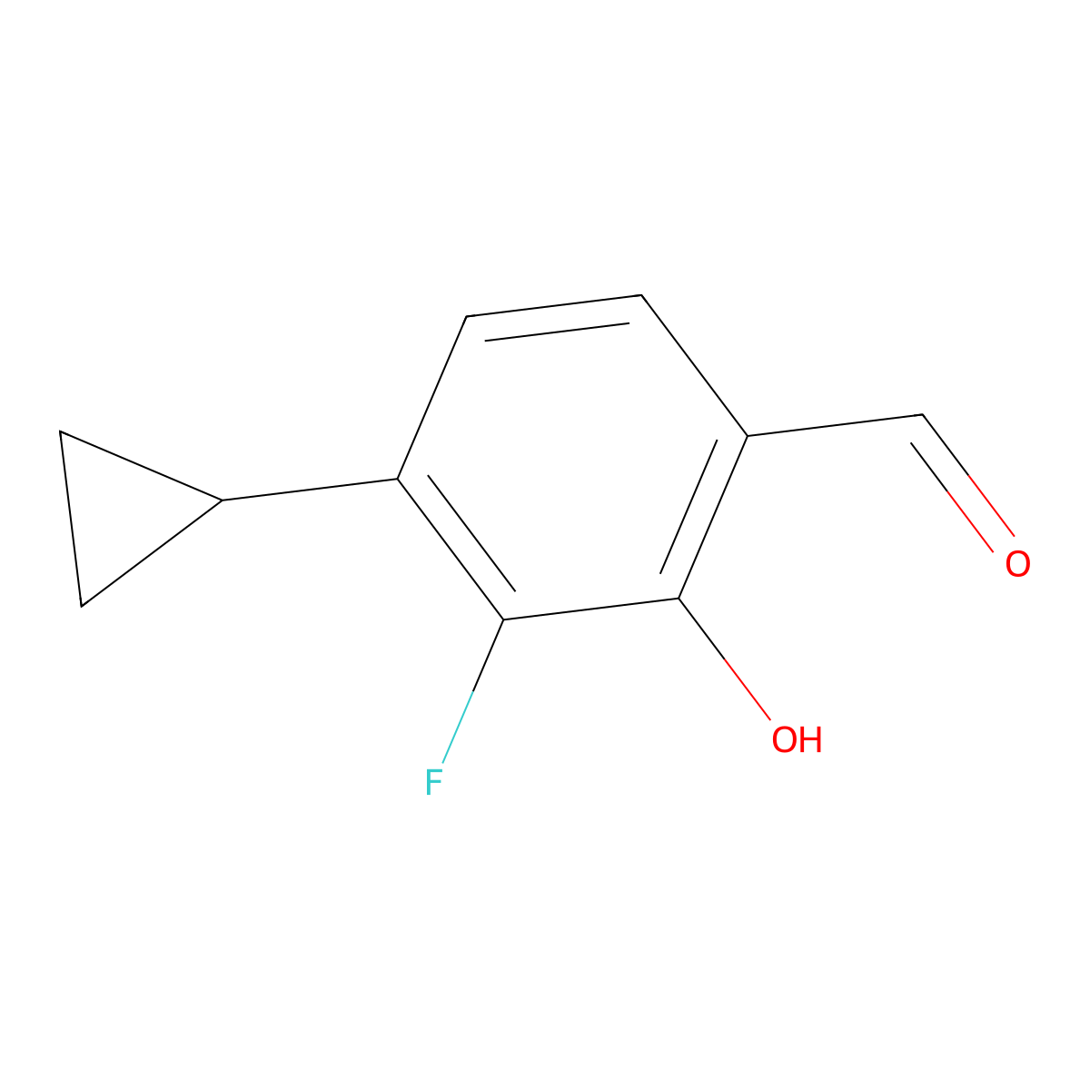 4-Cyclopropyl-3-fluoro-2-hydroxybenzaldehyde molecular structure, CAS 1628750-60-6